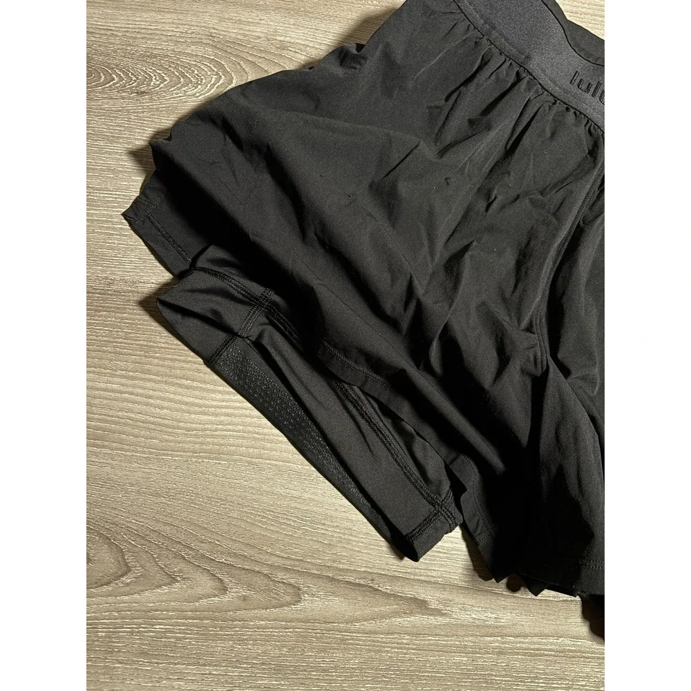 Lululemon Lab Womens Black 2-in-1 Running Shorts Size S Athleisure Activewear
